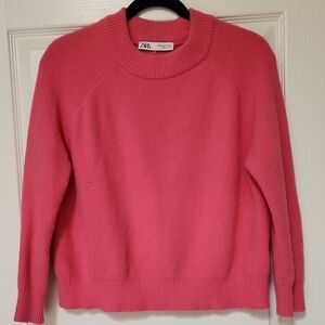 ZARA Pink Crew Neck Sweater